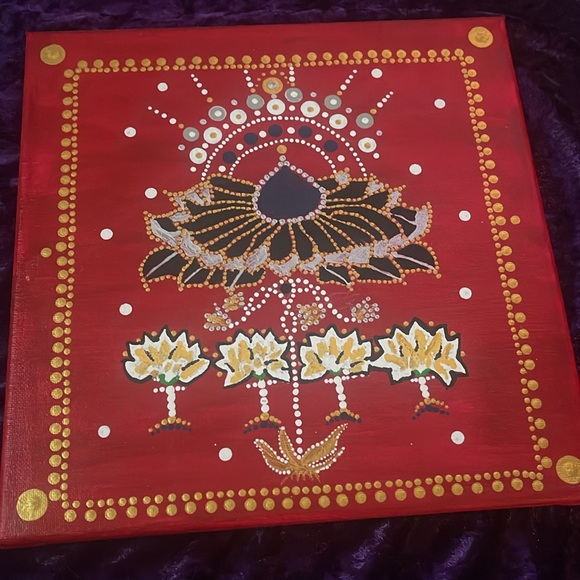 Lotus Dot Art Handmade 10 x 10 - Picture 3 of 4